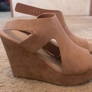 Brown Wedge Heels with Clasp